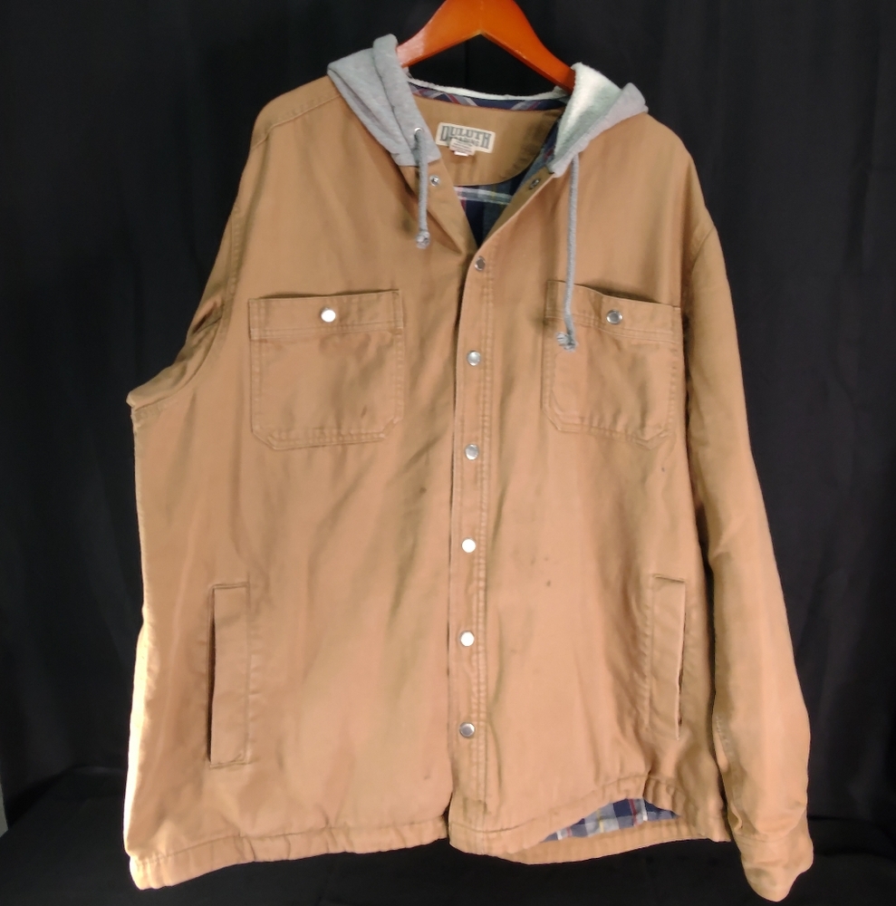 2XL Duluth Trading Co. Canvas Work Jacket Brown